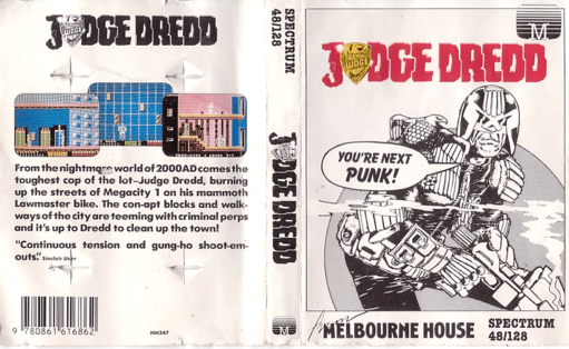 Judge Dredd box art for ZX Spectrum